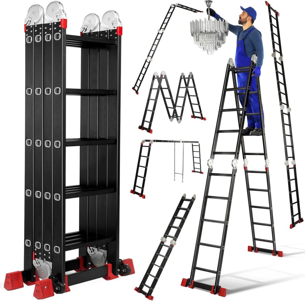 Folding Ladder, Multi-Purpose Extension Aluminium Step Stools