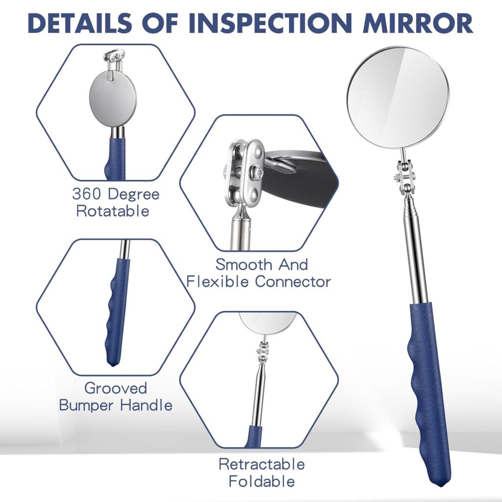 Telescoping Inspection Mirror, 29 Inch
