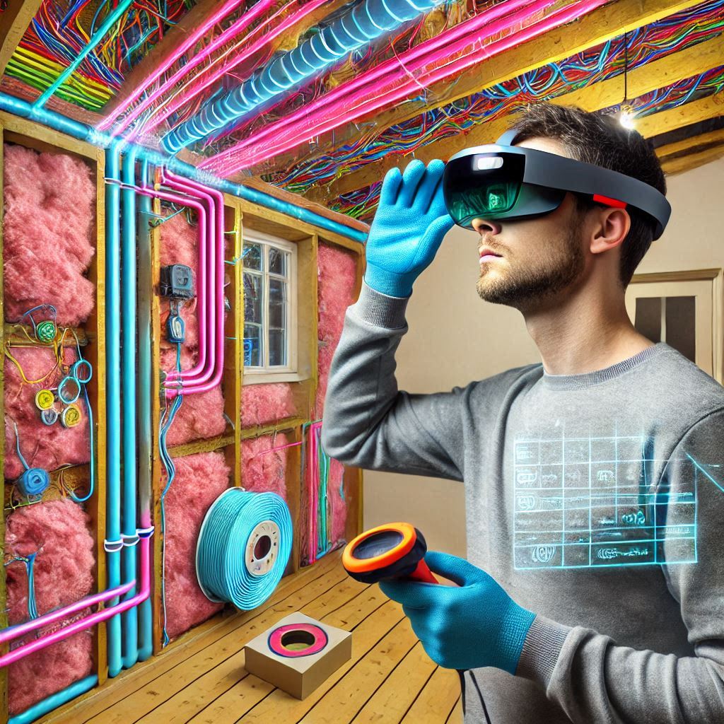 Augmented Reality (AR) technology in home inspections providing enhanced visualization of property conditions, interactive overlays, and detailed assessments for better decision-making