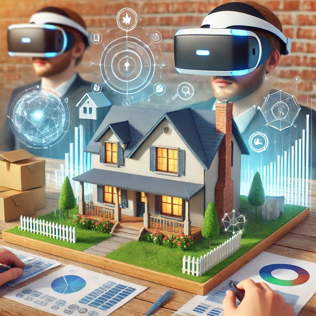 Virtual reality (VR) offering immersive experiences for potential homeowners during home inspections, enabling detailed property tours and interactive walkthroughs.